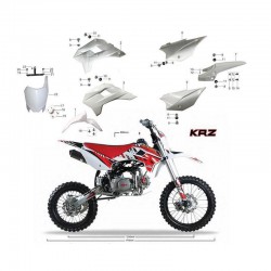CARENE PLASTICHE KRZ PIT BIKE CROSS KAYO BIANCHE KIT COMPLETO