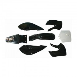 CARENE NERE KLX PIT BIKE PLASTICHE COMPLETE CARENA CROSS 125 140