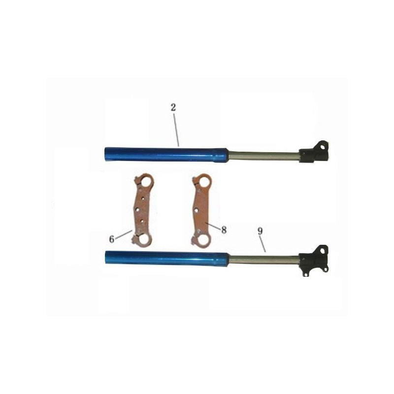 coppia PIASTRE STERZO STELI ROVESCIATI MINICROSS SUPPORTI AMMORTIZZATORI SOSPENSIONI