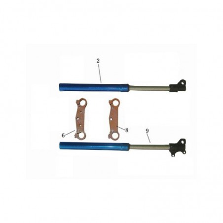 coppia PIASTRE STERZO STELI ROVESCIATI MINICROSS SUPPORTI AMMORTIZZATORI SOSPENSIONI