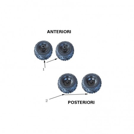 01PZ CERCHIO GOMMATO 4.10-6 anteriore MINIQUAD XXL RAPTOR 49CC 6 pollici - MINIATV ATV QUAD