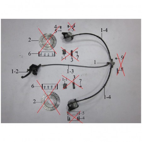 SET COMPLETO FRENI ANTERIORE QUAD KAYO A300 A200 A180 A150 AU180 AU150 POMPA PINZE TUBI