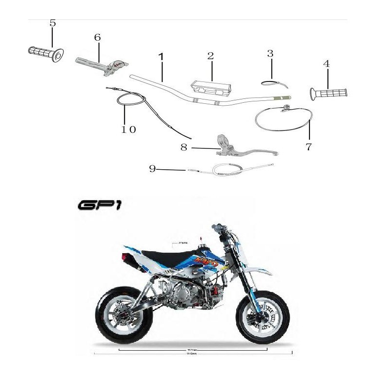 SPUGNA PROTEZIONE MANUBRIO BASSO MOTARD KAYO GP1 RACING - pit bike stradale minimoto paracolpi