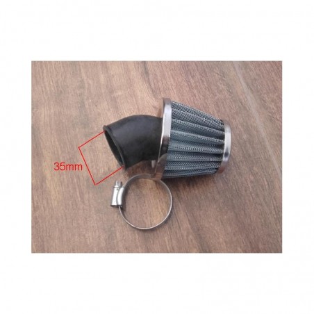 FILTRO ARIA CONO 45° IN RETE METALLICA PER CARBURATORE PIT BIKE INNESTO 35mm MINICROSS