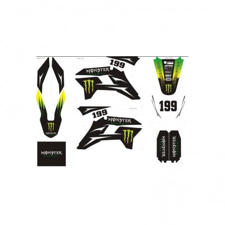 ADESIVI MONSTER X PLASTICHE KRZ PIT BIKE By Kayo Sticker