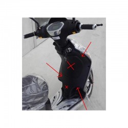 PLASTICA NERA ANTERIORE RETRO SCUDO - bici elettrica scooter sky II tipo z-tech