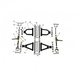 coppia BOCCOLE perno ruote anteriori quad miniquad 4 tempi 110cc