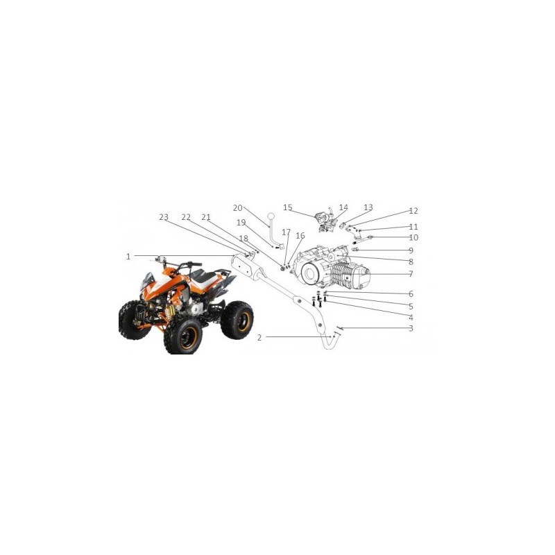MARMITTA completa QUAD 125 SPORT - miniquad 4 tempi