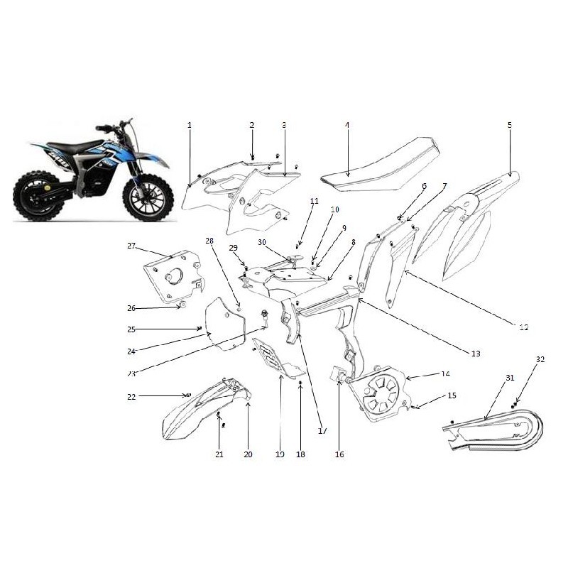 PLASTICA FINTO SERBATOIO MINICROSS ELETTRICO LION