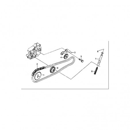 SET CATENA DISTRIBUZIONE YX 125cc 125 - blocco motore 4 tempi kayo krz