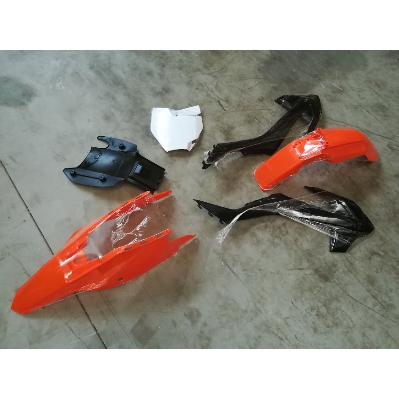 PLASTICHE CARENE PIT BIKE ZEUS ARANCIONERO - kit completo stile ktm