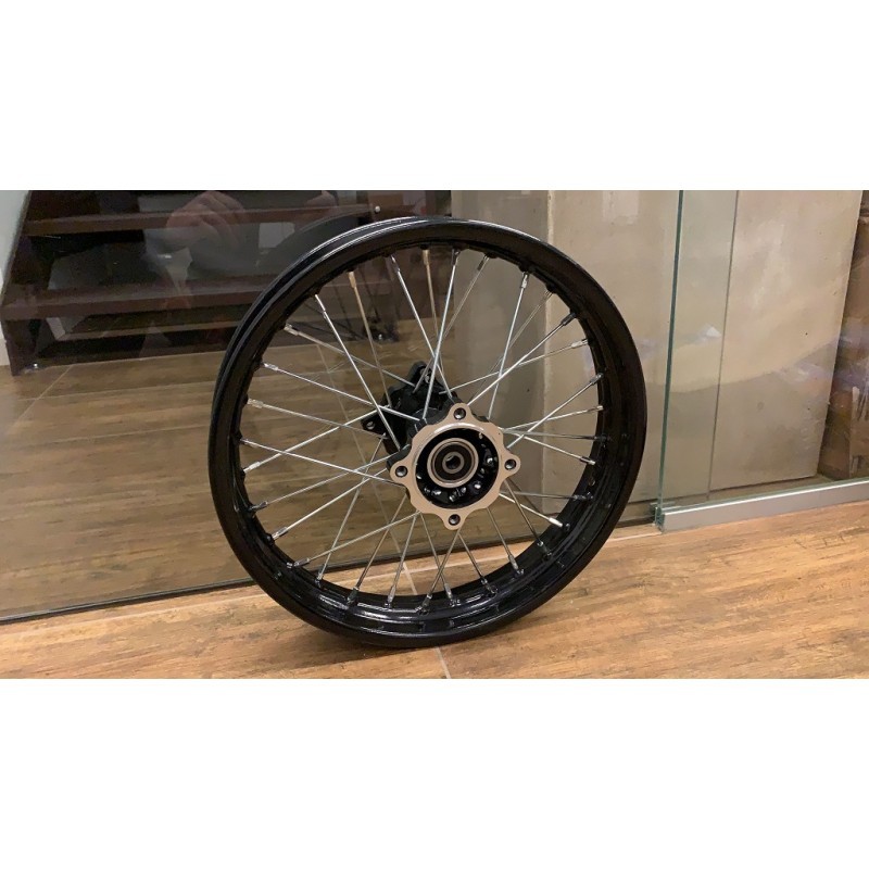CERCHIO SCORPION 14" PIT BIKE POSTERIORE PERNO RUOTA DA 12mm 30 RAGGI PER GOMME 90/100-14 ATTACCO SDG