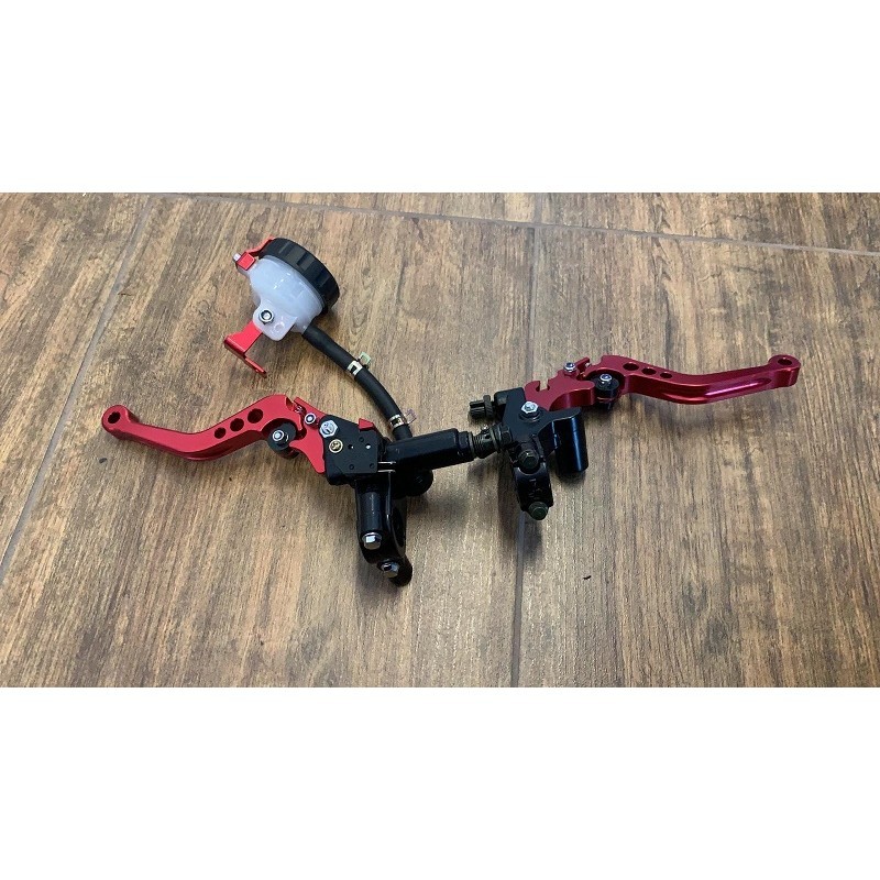 KIT POMPA FRENO ANTERIORE RADIALE + LEVE CNC ROSSO RACING