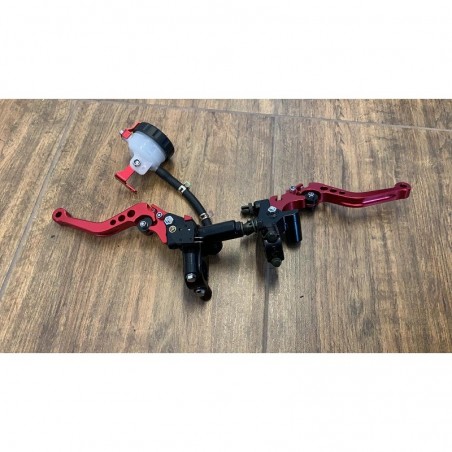 KIT POMPA FRENO ANTERIORE RADIALE + LEVE CNC ROSSO RACING