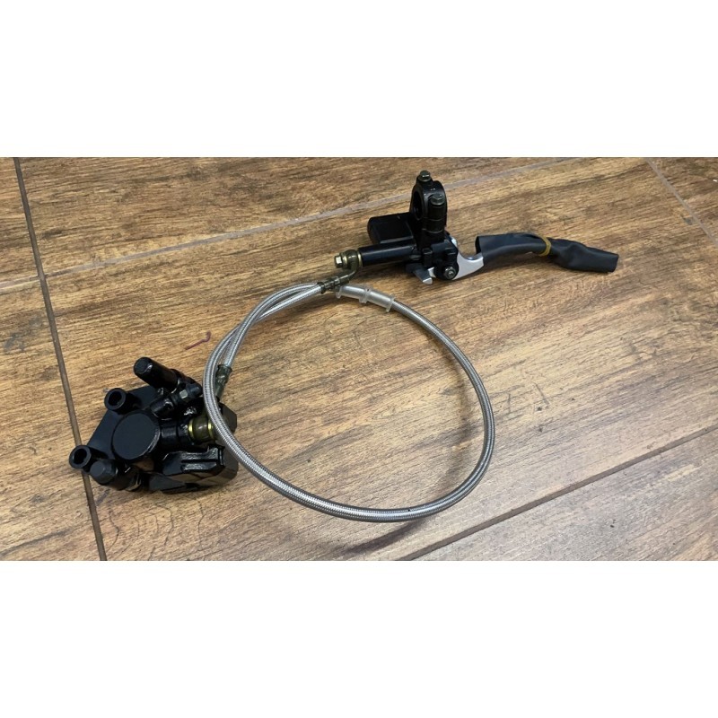 SET FRENI ANTERIORE PIT BIKE KAYO TS90 TSD110 COMPLETO PINZA PASTIGLIE POMPA LEVA FRENO