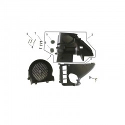 COPRI VENTOLA IN PLASTICA RAFFREDAMENTO AD ARIA BLOCCO MOTORE AU180 180cc GY6