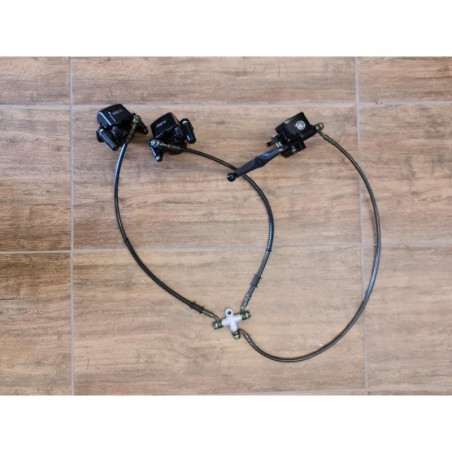 SET COMPLETO FRENI ANTERIORE QUAD KAYO A180 A150 AU180 AU150 POMPA PINZE TUBI