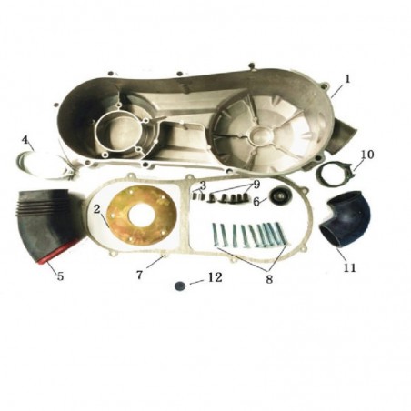 COPERCHIO CARTER TRASMISSIONE BLOCCO MOTORE GY6 QUAD KAYO AU180 180cc