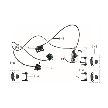 SET FRENI KAYO AU200 QUAD ANTERIORE POSTERIORE